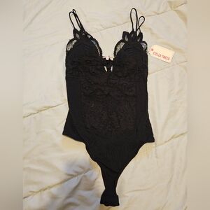 Stella Tweed Black Lace Bodysuit